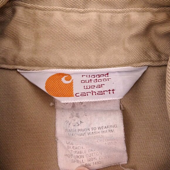 Vtg Carhartt Western Work Shirt Medium? 46" Chest USA Union Made Pearl Snap 80s - Picture 4 of 16